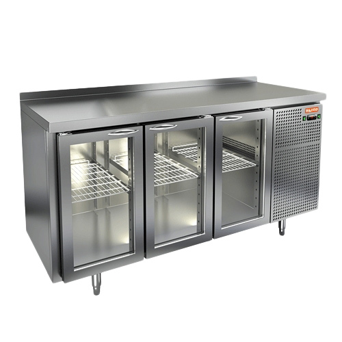 Холодильный стол HICOLD GNG 111 HT, бок, 3 двери (+2...+10°С)